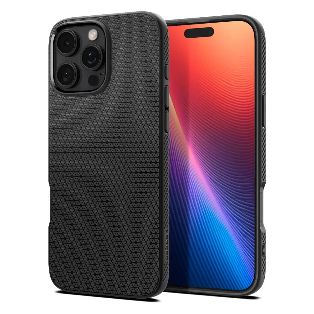 Custodia per Apple iPhone 16 Pro Max, Spigen, Liquid Air Matte, Nero ACS07988 - immagine 1