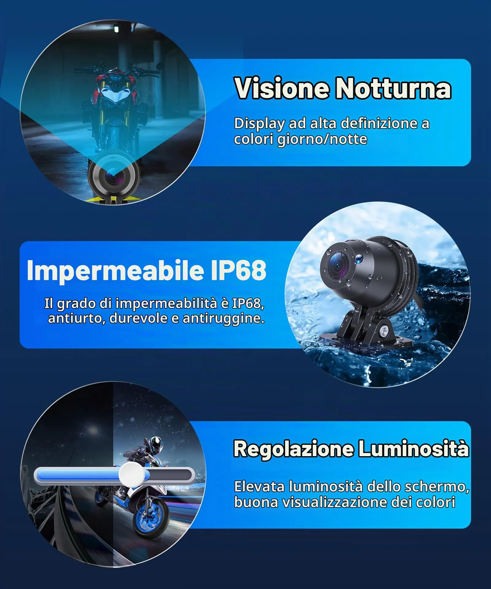 Rimoody Portatile Wireless Carplay Display Motociclo con Dashcam 2 Telecamera Fronte e Retro, 5 Pollici Touchscreen Carplay Android Auto Schermo per Motorbike con App/Bluetooth/IP68 étanche/GPS Navi - immagine 6