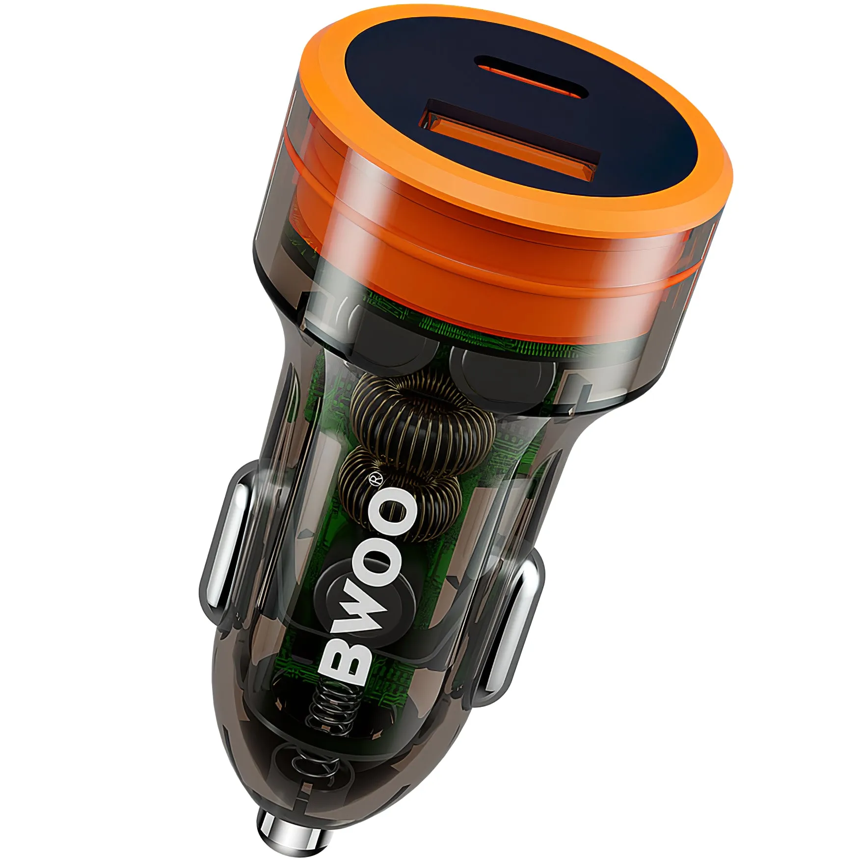 Caricabatterie da auto BWOO BO-CC85, 38W, 3A, 1 x USB-A - 1 x USB-C, nero - immagine 1