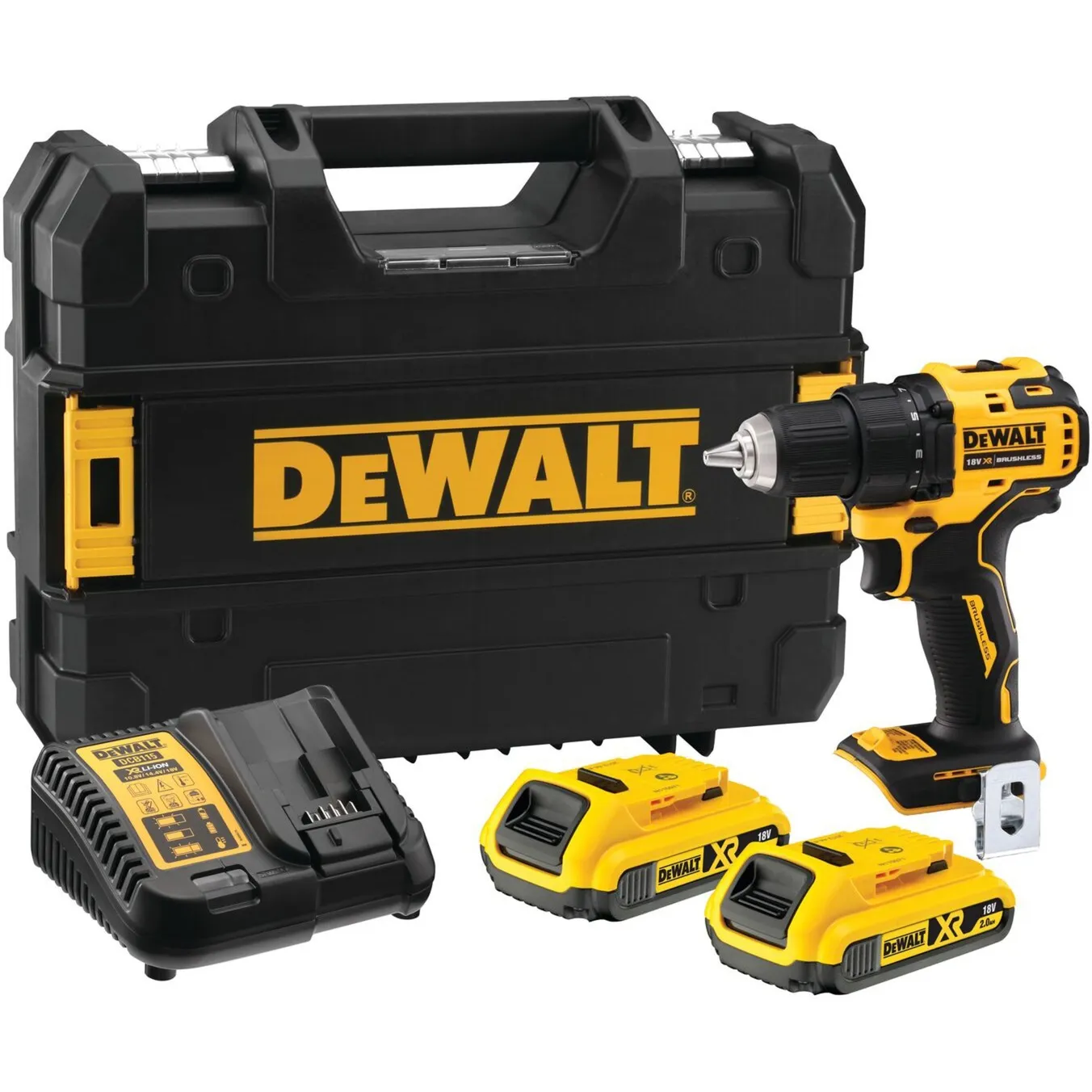 DCD708D2T-QW cacciavite elettrico e avvitatore a impulso 1650 Giri/min Nero, Giallo, Trapano avvitatore - immagine 1