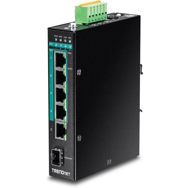 TrendNet TI-PG541i Switch industriale Gigabit su guida DIN 6 porte - immagine 1