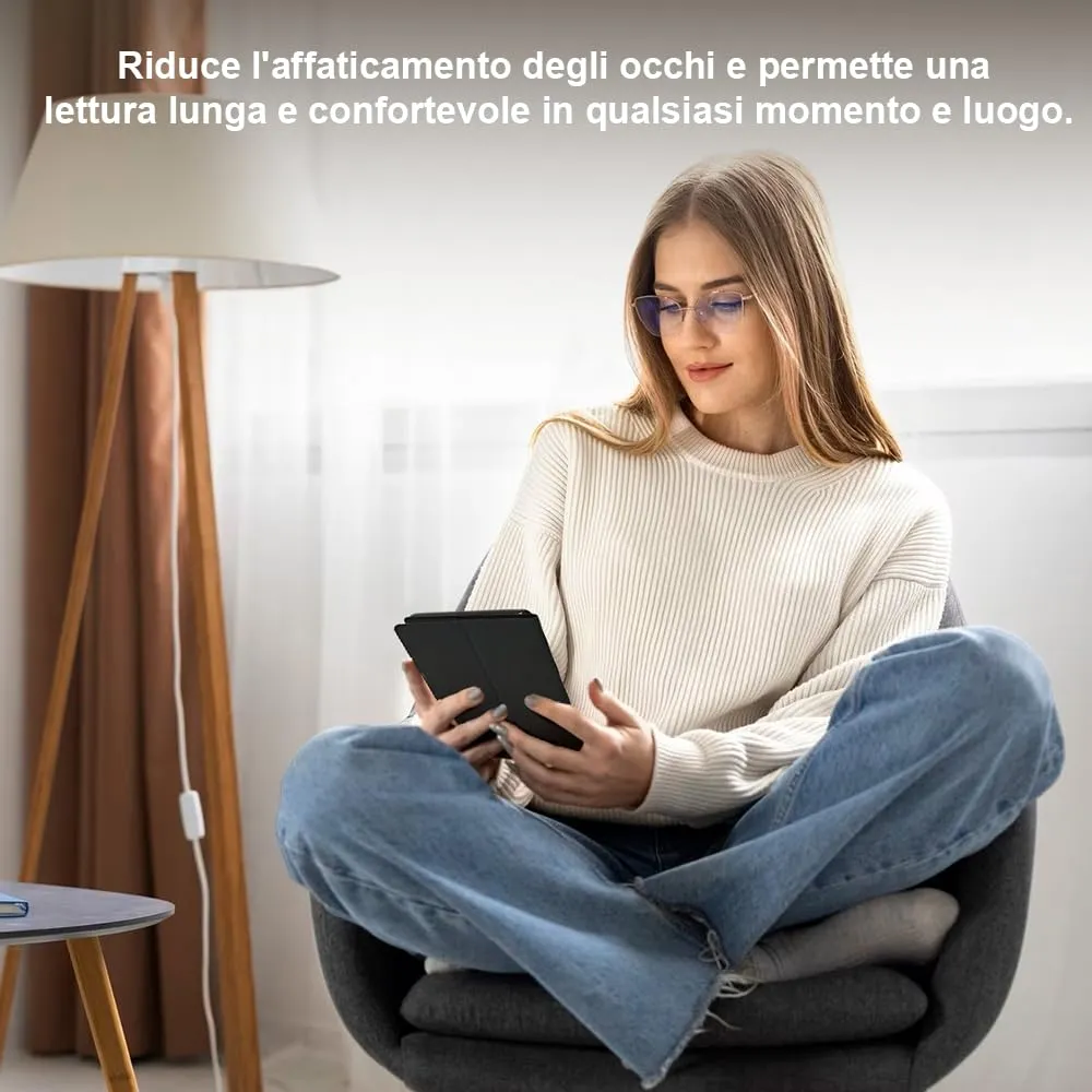 Veidoo - Lettore eBook da 6 pollici con grande schermo E-Ink, 32GB ROM, 758 x 1024, 212 DPI, SMARTlight regolabile, lettore E-book Android, altoparlante integrato, tablet E-Ink con WiFi e cover (Nero) - immagine 8