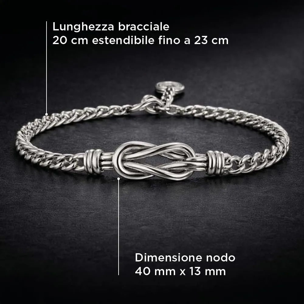 SAGA GIOIELLI® Bracciale Uomo Acciaio con Nodo Centrale, infinito Design – Idea Regalo Festa del Papà, Compleanno, Natale, San Valentino, Anniversario - Confezione regalo inclusa - immagine 6
