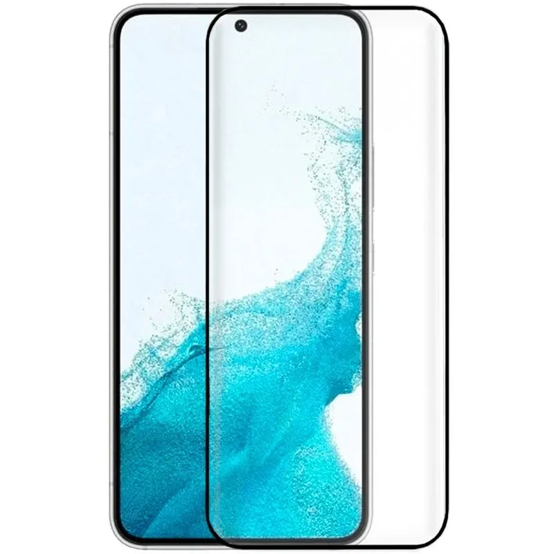 Fantastica protezione per schermo in vetro temperato nero 3D completo per Samsung Galaxy S22 S901 - immagine 1