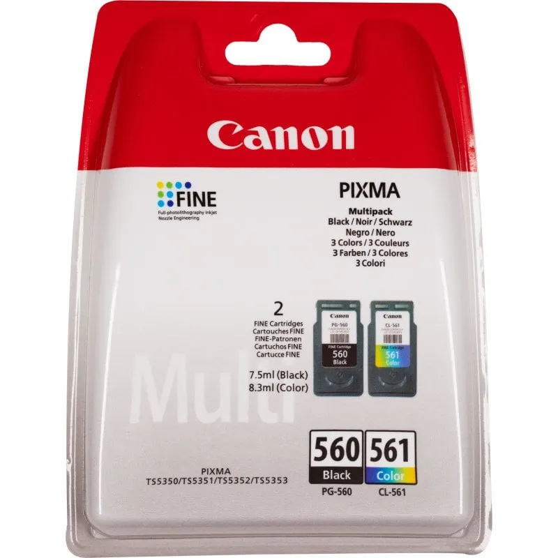 Canon Multipack con cartucce di inchiostro nero PG-560 e a colori CL-561 - immagine 1