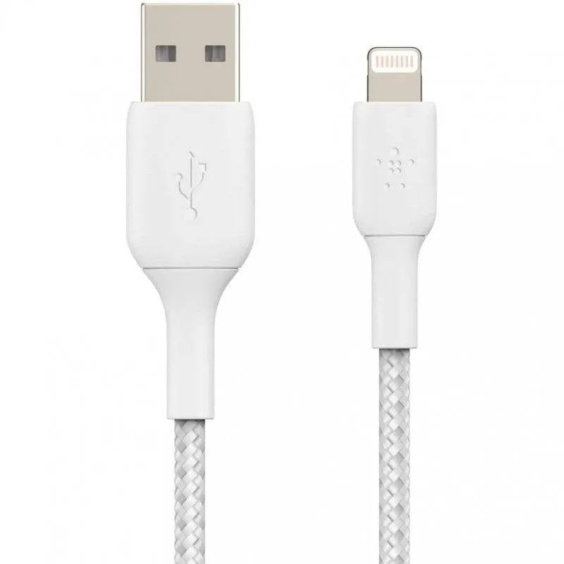 Cavo Boost Charge da Lightning a USB Belkin intrecciato da 1 m Mfi bianco - immagine 1