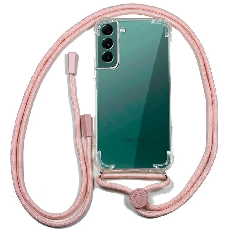 Custodia con cordino rosa freddo per Samsung Galaxy S22 Plus S906 - immagine 1
