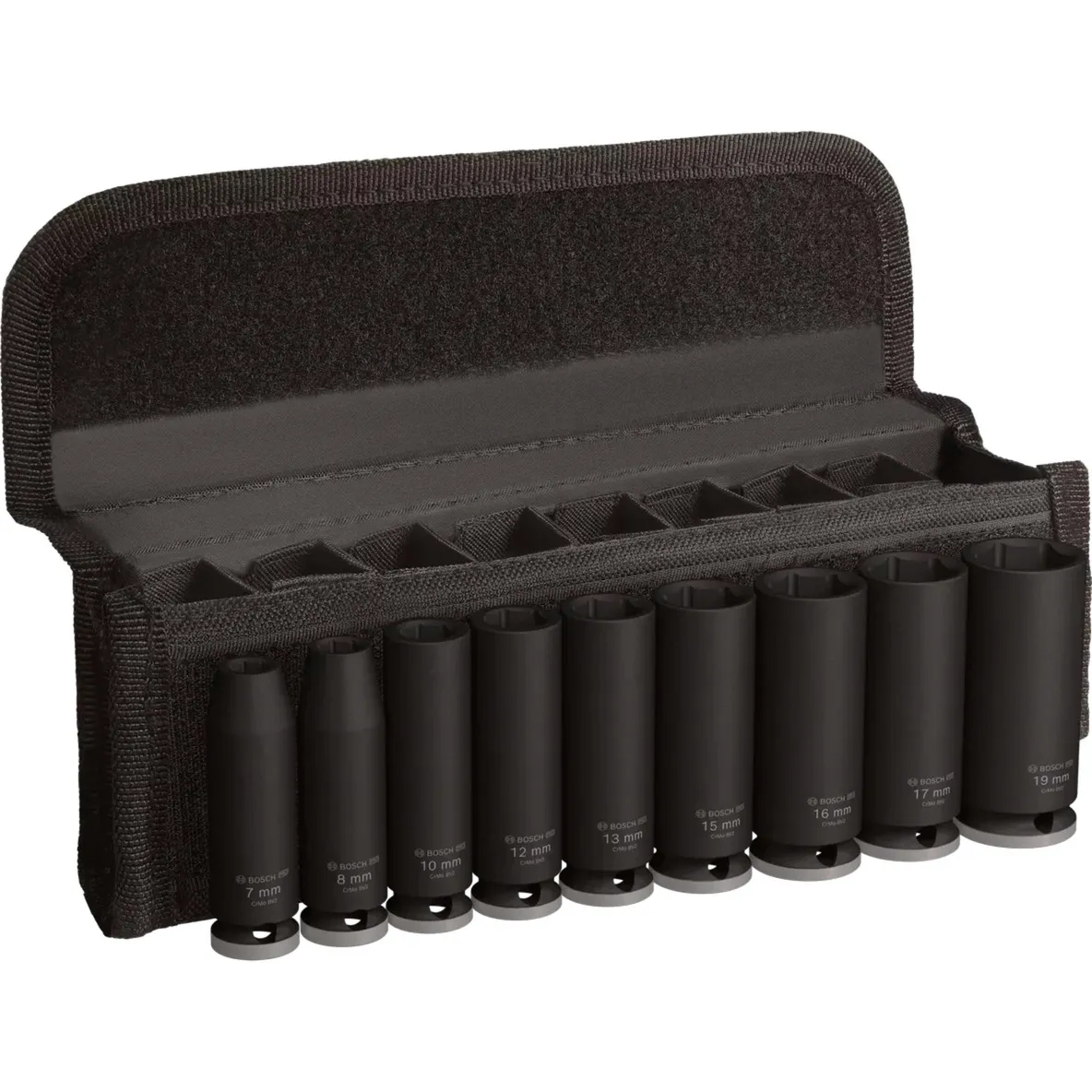 Set di bussole a impatto PRO 3/8", 9 pezzi, chiave combinata - immagine 1