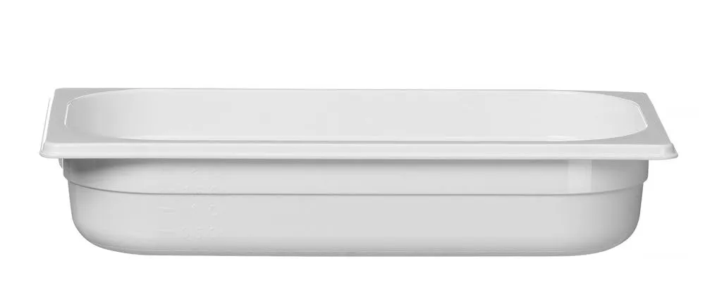 HENDI Contenitore Gastronorm, Recipiente GN, GN 1/3, resistente alle temperature da -40 °C a 110 °C, 2.5 L, 325x176x(H) 65 mm, policarbonato bianco - immagine 1