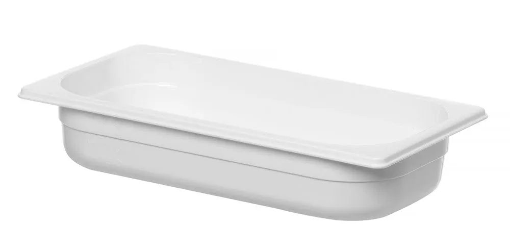 HENDI Contenitore Gastronorm, Recipiente GN, GN 1/3, resistente alle temperature da -40 °C a 110 °C, 2.5 L, 325x176x(H) 65 mm, policarbonato bianco - immagine 2
