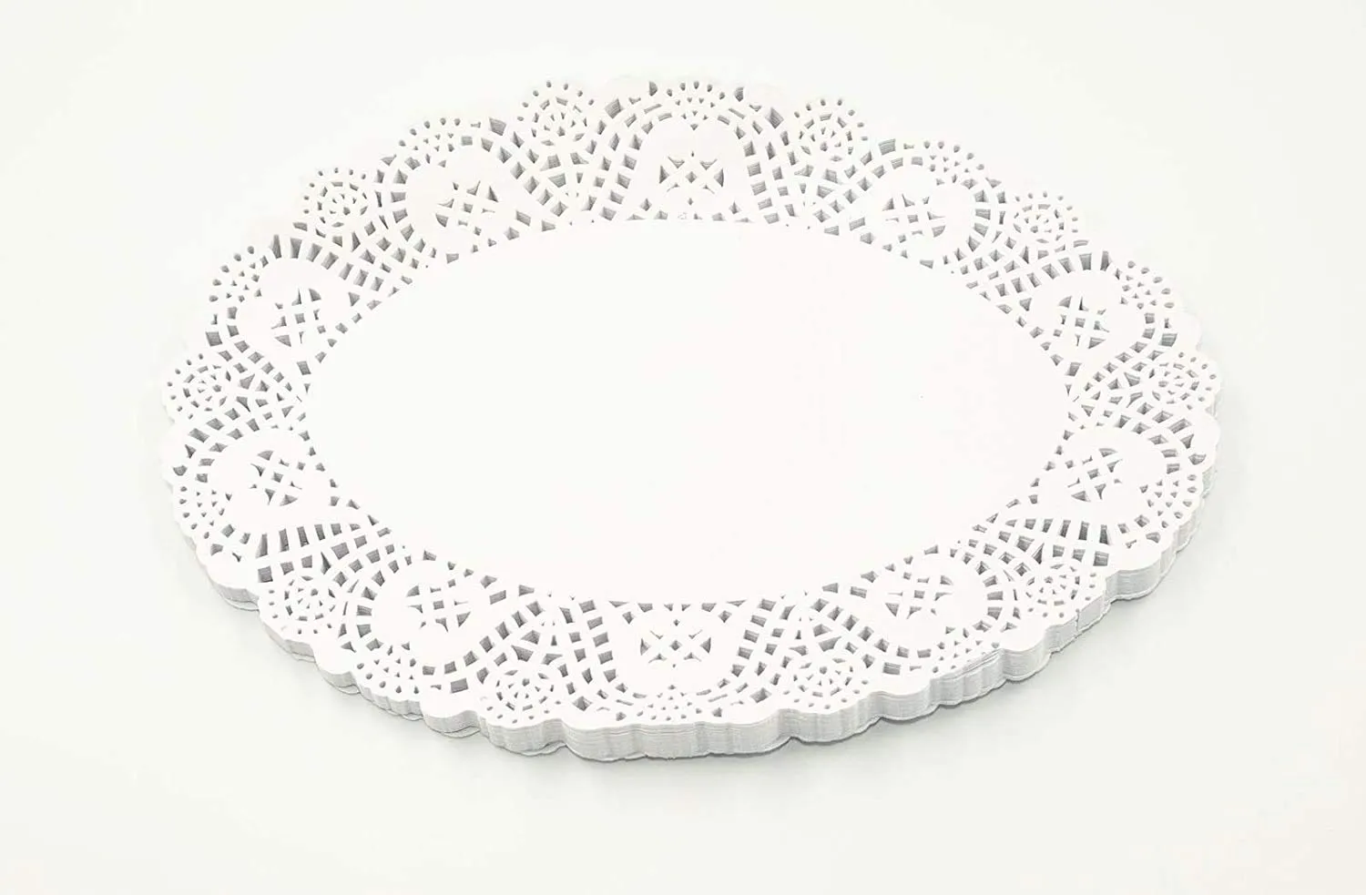 Selecto Bake 100 centrini di carta ovali bianchi 26,5 cm centrini di carta usa e getta tamponi per imballaggio di torte per stoviglie di nozze decorazioni alimentari - immagine 2