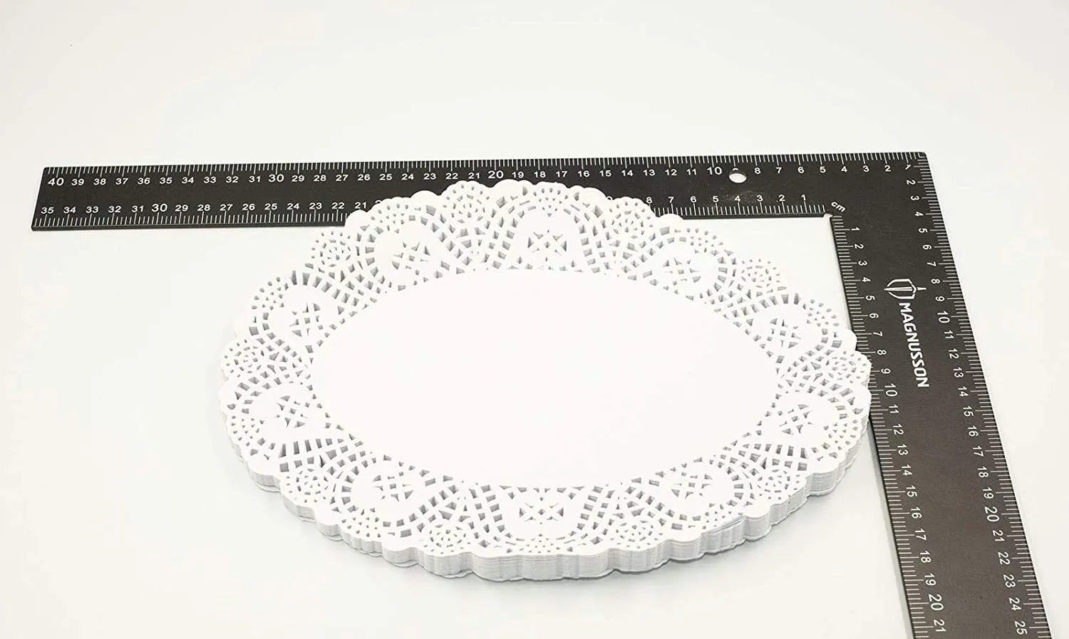 Selecto Bake 100 centrini di carta ovali bianchi 26,5 cm centrini di carta usa e getta tamponi per imballaggio di torte per stoviglie di nozze decorazioni alimentari - immagine 3
