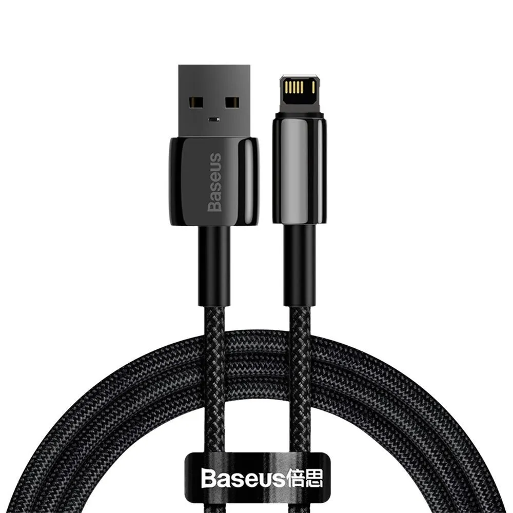 Cavo dati e ricarica USB-A - Lightning Baseus Tungsten Gold, 20W, 1 m, nero CALWJ-01 - immagine 1
