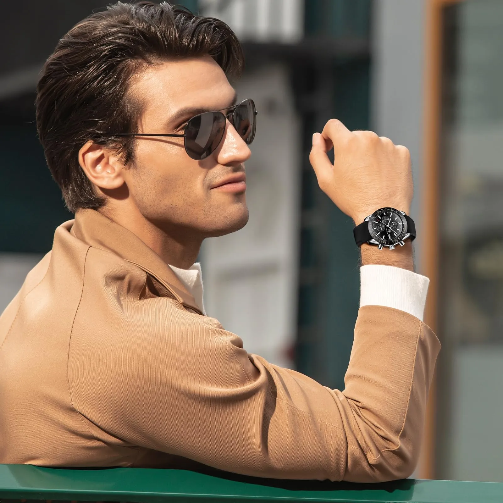 BENYAR BY Orologio Uomo Cronografo Analogico al Quarzo Impermeabile Luminoso Orologi Moda Sportivo Regalo per Uomo - immagine 2
