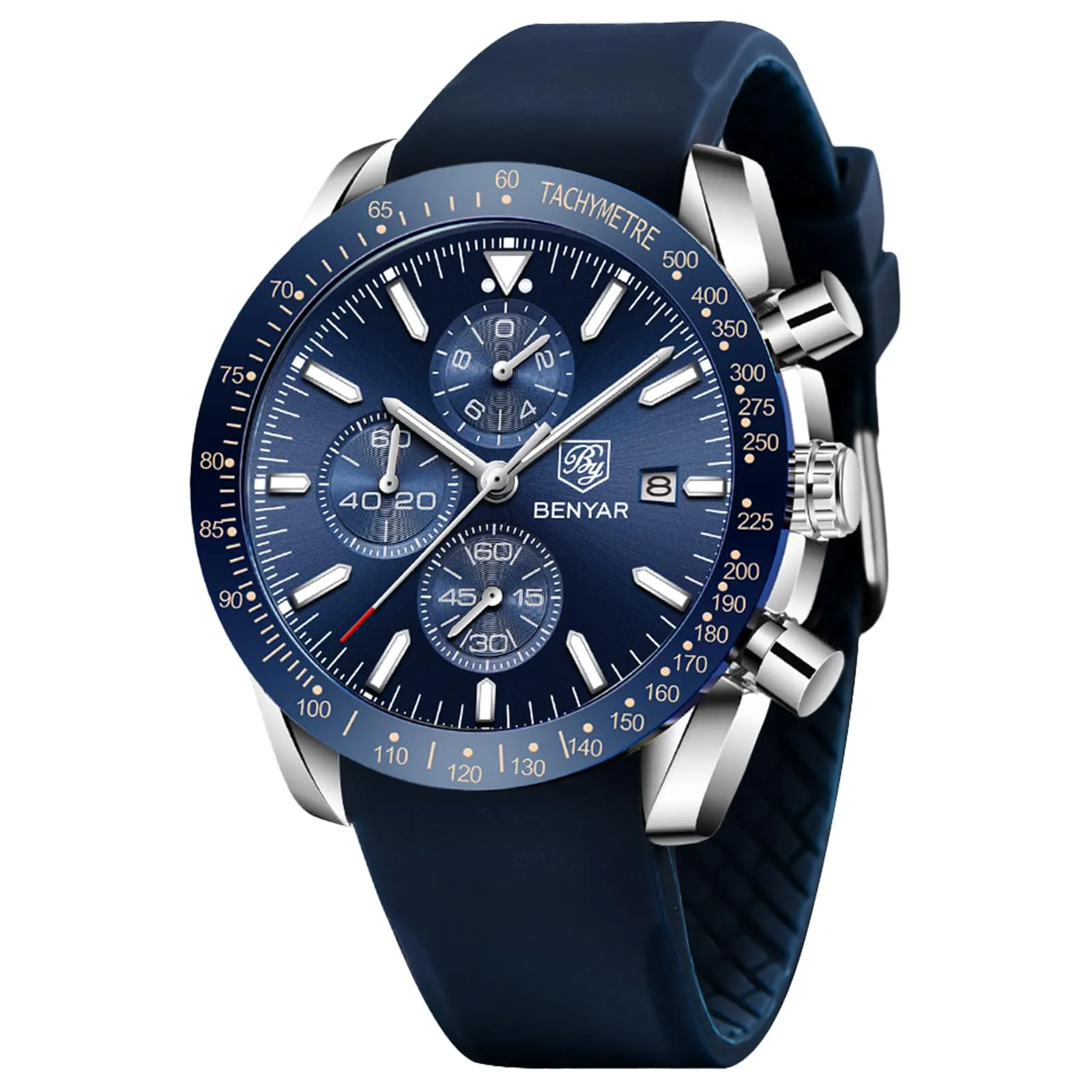 BENYAR BY Orologio Uomo Cronografo Analogico al Quarzo Impermeabile Luminoso Orologi Moda Sportivo Regalo per Uomo - immagine 1