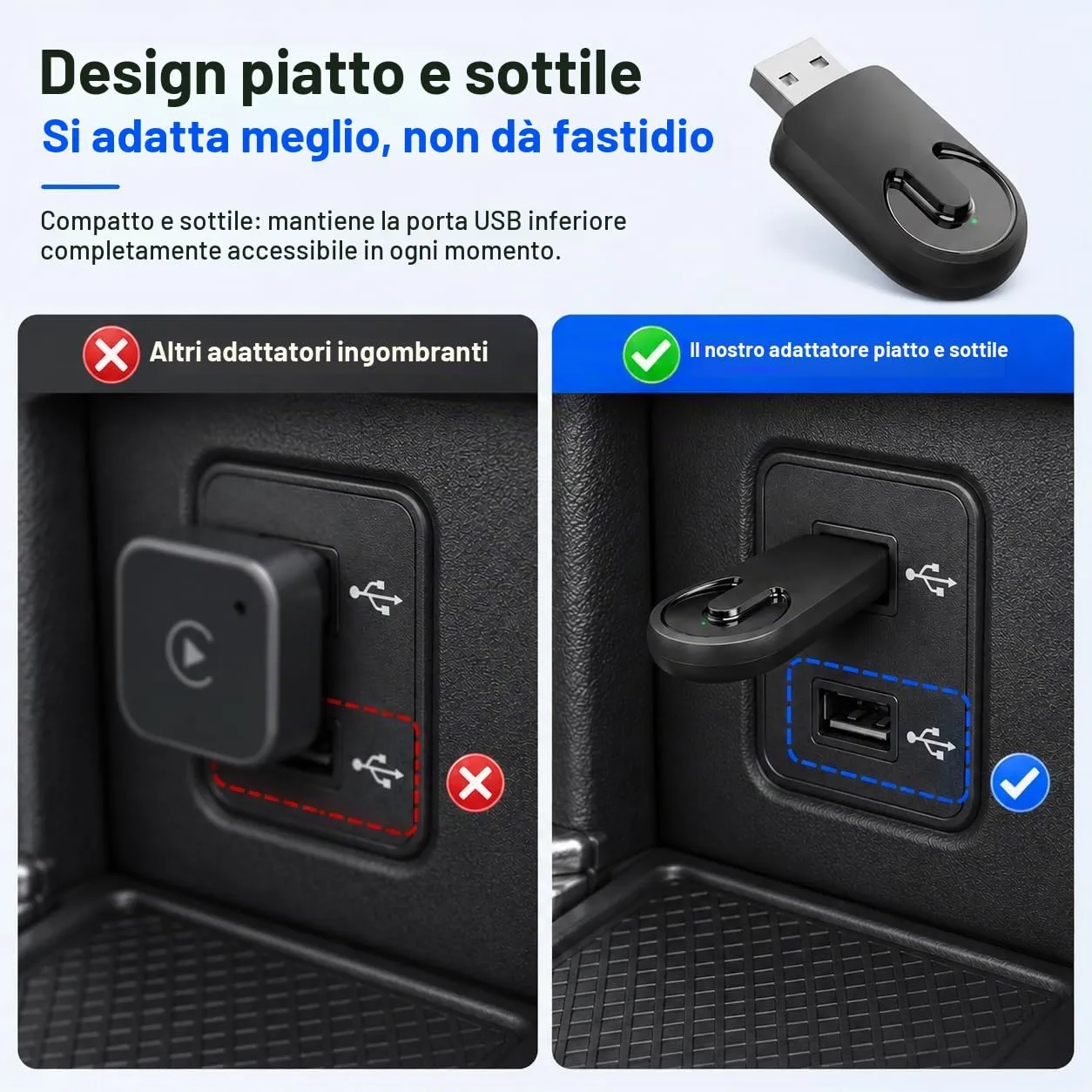 Sunweyer Plug & Play Wireless CarPlay Adattatore Support Factory Wired CarPlay a Wireless Caplay Dongle Convertire Auto,compatibile per il telefono Apple - immagine 5