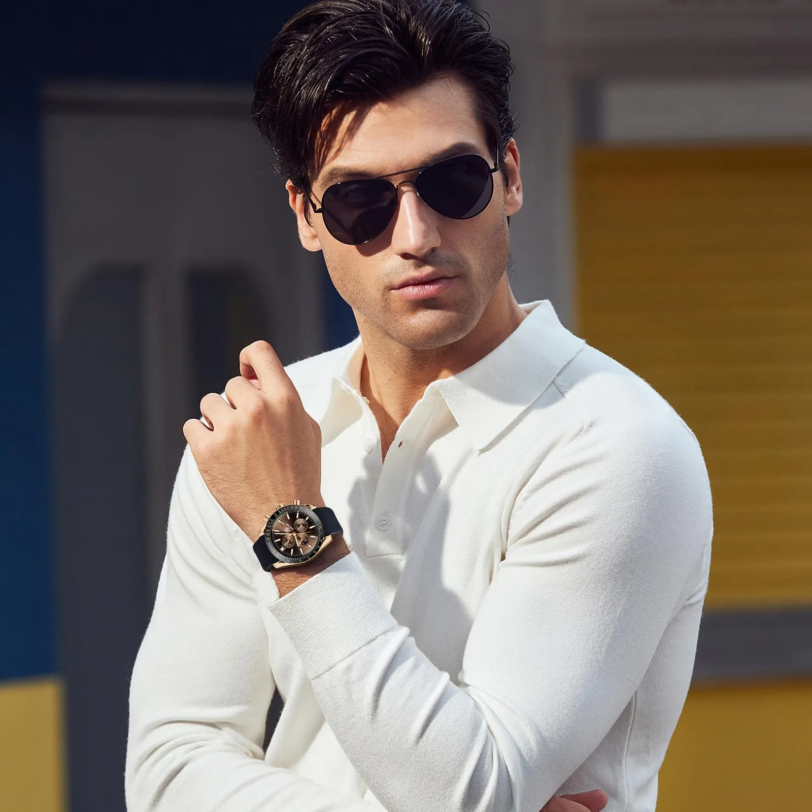 BENYAR BY Orologio Uomo Cronografo Analogico al Quarzo Impermeabile Luminoso Orologi Moda Sportivo Regalo per Uomo - immagine 2