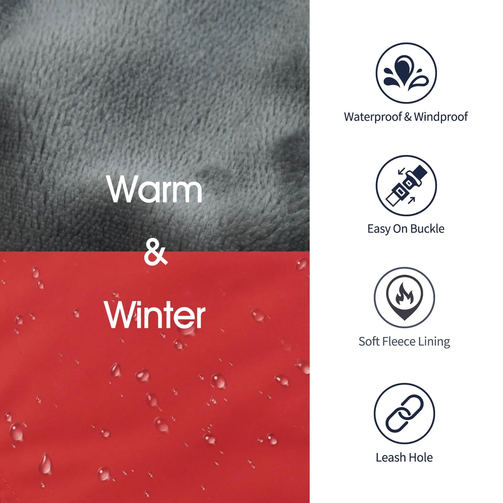 IECOii Cappotto per cani extra caldo - Giacca invernale riflettente regolabile con fibbia e collo alto per cani da piccola a molto grande - immagine 4