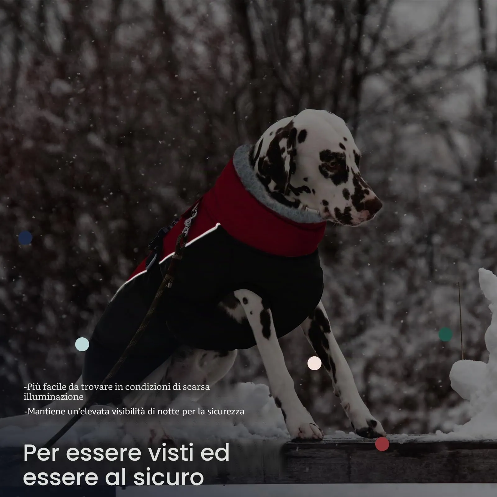 IECOii Giacca invernale in pile a collo alto per cani di taglia piccola e grande - immagine 5