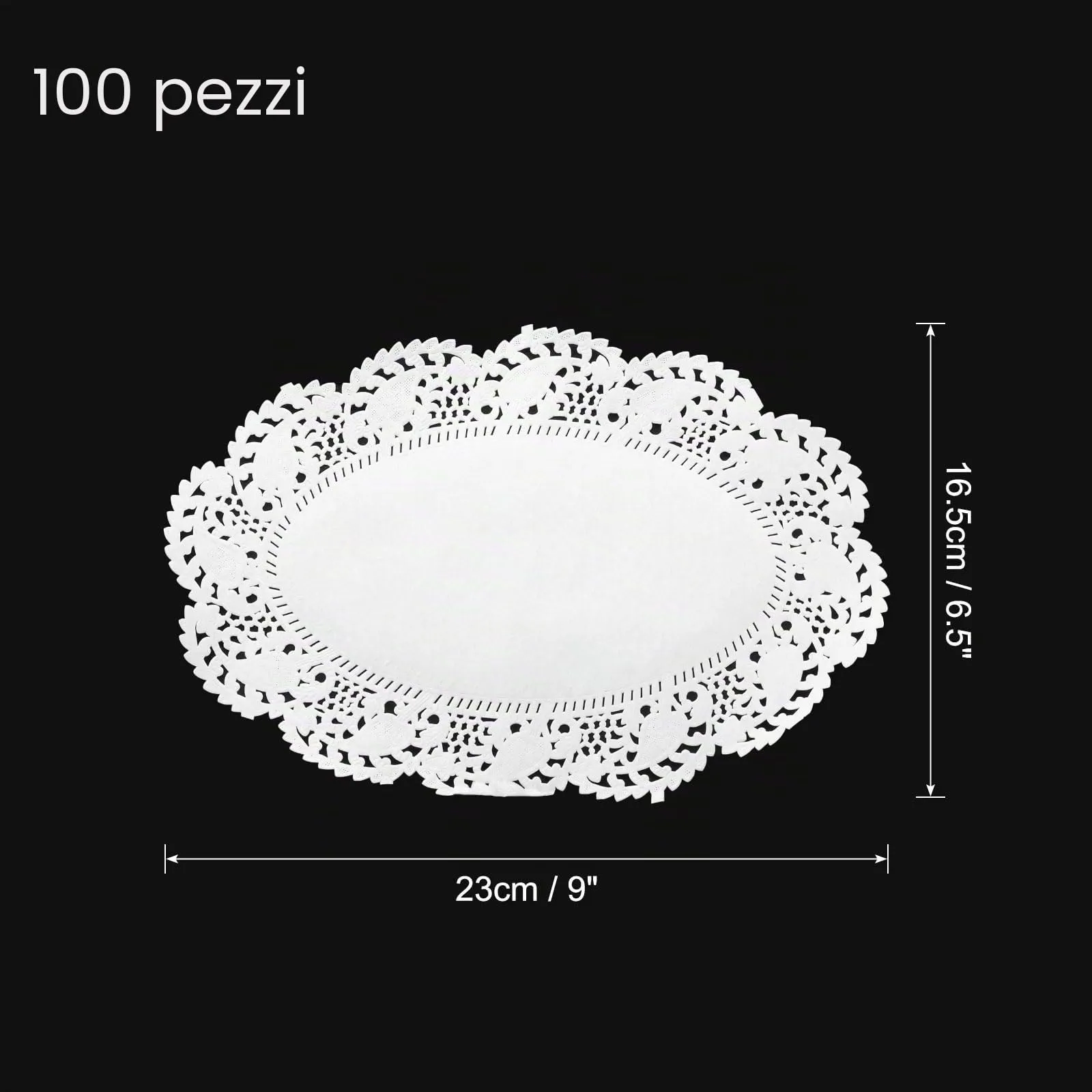 QUARKZMAN 100Pz Centrini Di Carta Pizzo Bianco 6,5 X9 Pollici Centrini - immagine 2