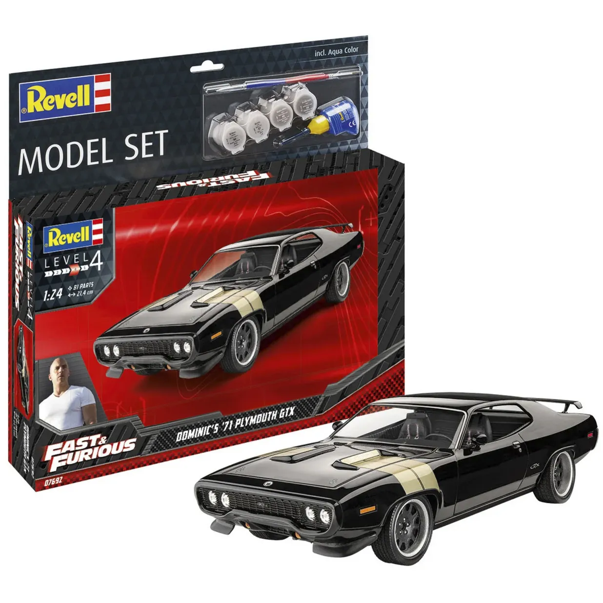 Model Set Fast & Furious - Dominics 1971 Plymouth GTX, Veicolo modello - immagine 1