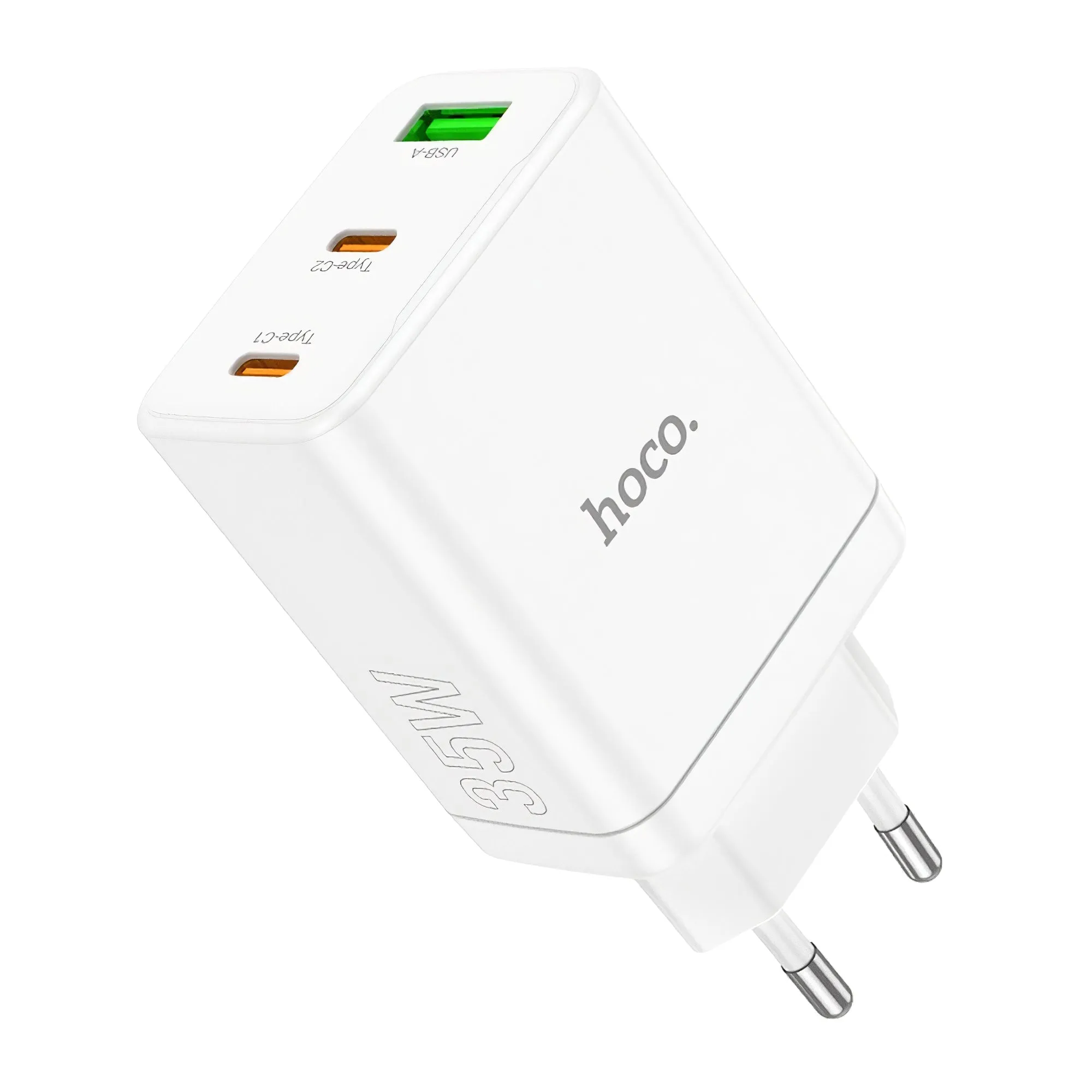 Caricabatterie di rete HOCO N33, 35W, 3A, 1 x USB-A - 2 x USB-C, bianco - immagine 1