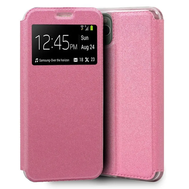 Custodia Flip Cover tinta unita rosa freddo per iPhone 11 Pro Max - immagine 1