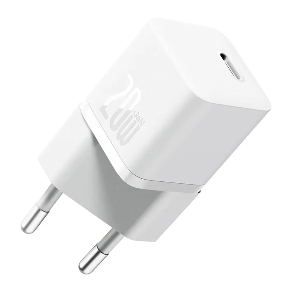 Caricatore di rete Baseus GaN GaN Mini 1C, 20W, 3A, 1 x USB-C, bianco CCGN050102 - immagine 1
