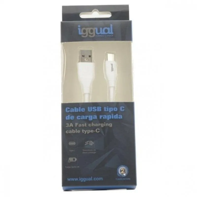 Cavo USB iggual USB-A/USB-C Quickcharge 3.0 1m Bianco - immagine 1