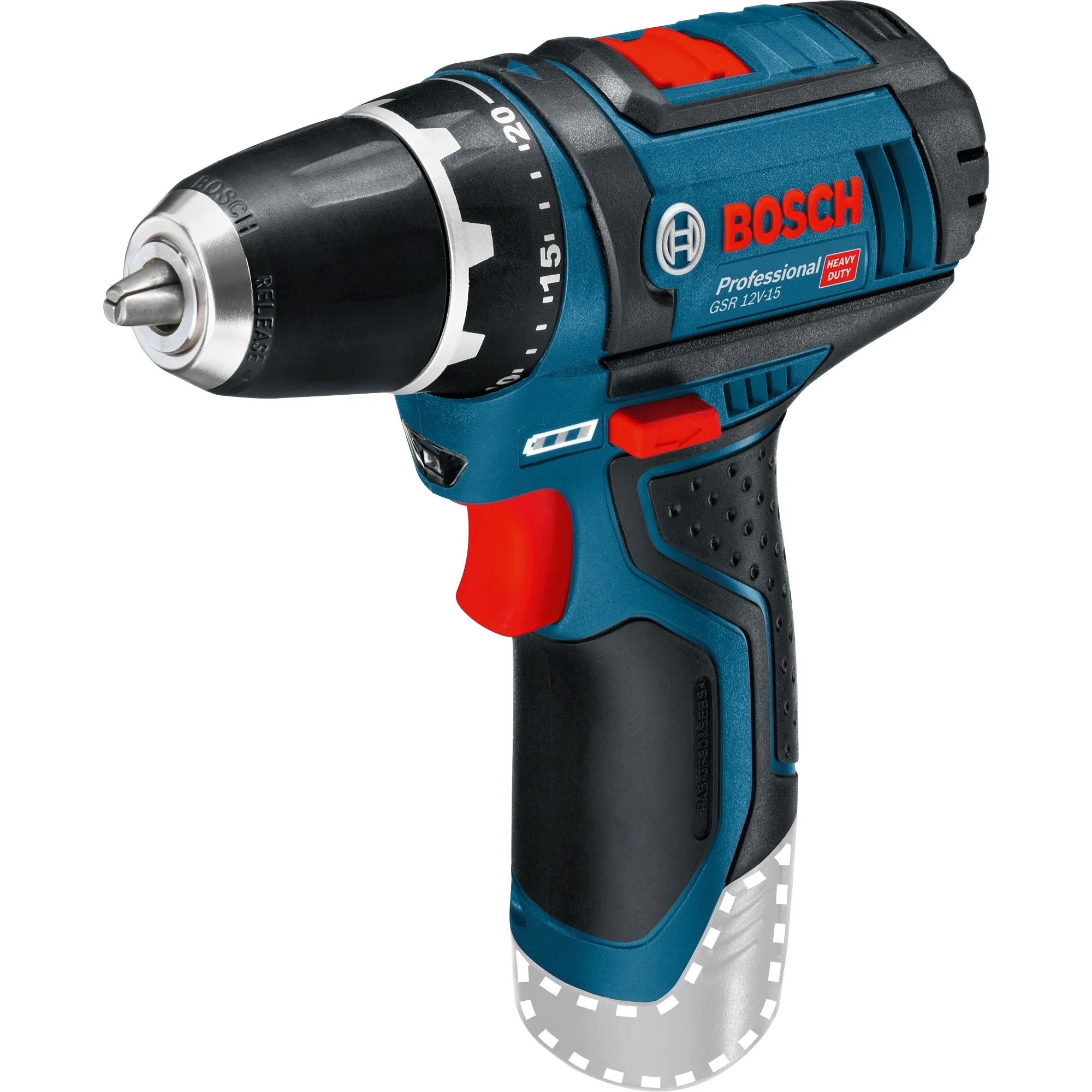 GSR 12V-15 Professional 650 g Nero, Blu, Rosso, Argento, Trapano avvitatore - immagine 1