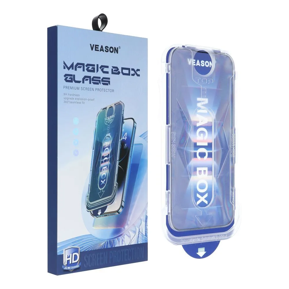 Protezione dello schermo Veason PRO per Apple iPhone 15, vetro protetto, colla completa, 6D, nero - immagine 1