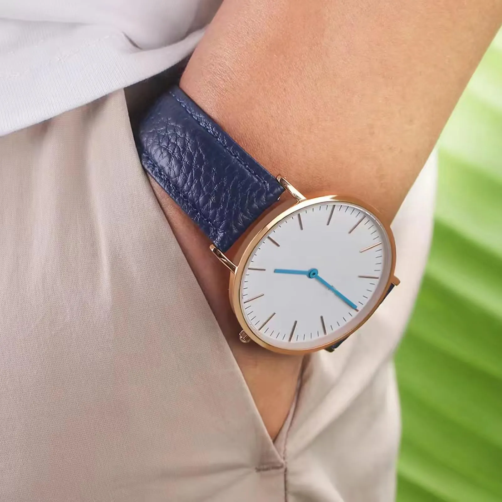 Aoeiwv Cinturini Orologio in Pelle Sgancio Rapido Mano Cucito Tessura Imbottito Cinturino 12/13/14/15/16/17/18/19/20/21/22/23/24 mm Cinturino Orologio in Pelle Genuina per Donne Uomini - immagine 4