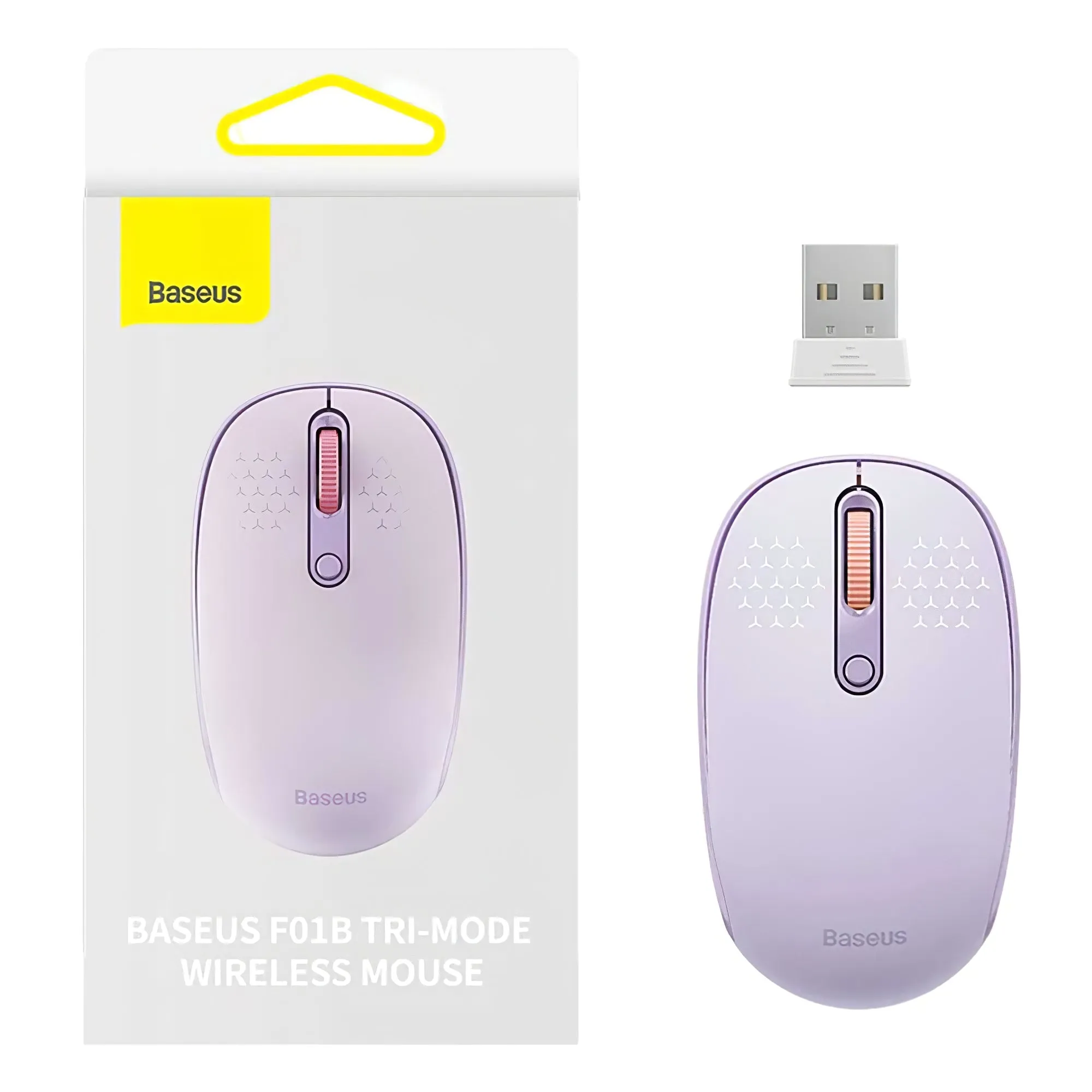 Mouse senza fili Baseus F01B Tri-Mode, 1600DPI, BT / Wi-Fi, Mov B0105555503513-00 - immagine 1