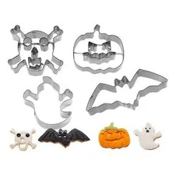 Formine biscotti 4 pz Halloween Assortiti Acciaio 045879 - immagine 1