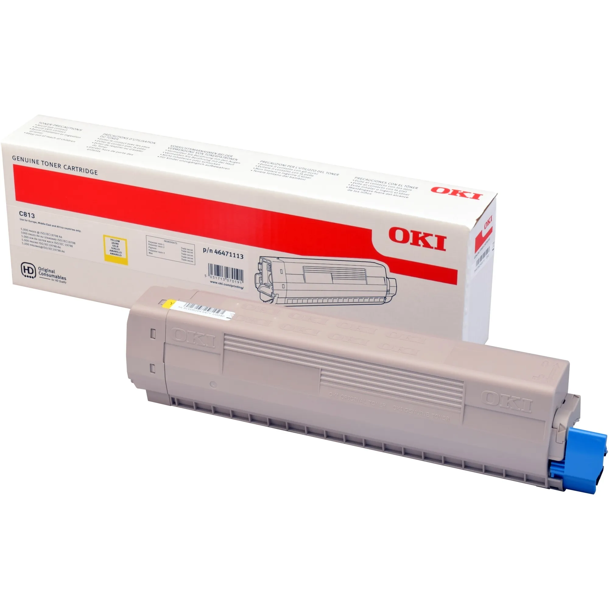 46471113 cartuccia toner 1 pz Originale Giallo - immagine 1