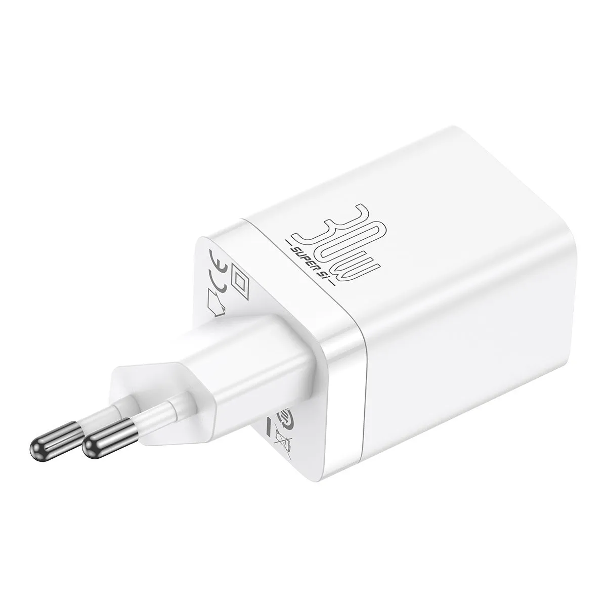 Caricatore da rete Baseus Super Si Pro, 30W, 3A, 1 x USB-A - 1 x USB-C, Bianco CCSUPP-E02 - immagine 1