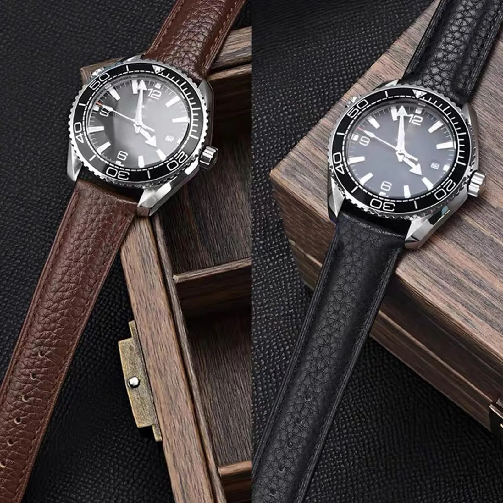 Aoeiwv Cinturini Orologio in Pelle Sgancio Rapido Mano Cucito Tessura Imbottito Cinturino 12/13/14/15/16/17/18/19/20/21/22/23/24 mm Cinturino Orologio in Pelle Genuina per Donne Uomini - immagine 3