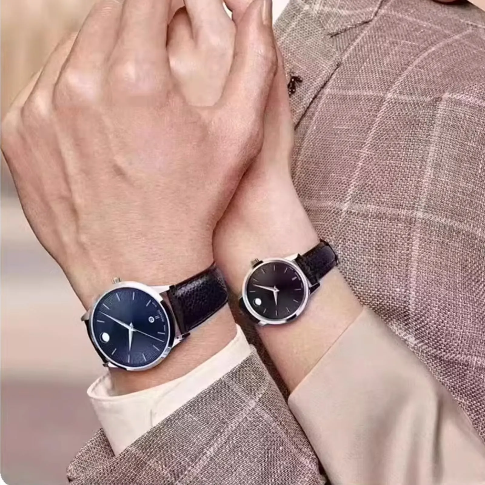Aoeiwv Cinturini Orologio in Pelle Sgancio Rapido Mano Cucito Tessura Imbottito Cinturino 12/13/14/15/16/17/18/19/20/21/22/23/24 mm Cinturino Orologio in Pelle Genuina per Donne Uomini - immagine 4