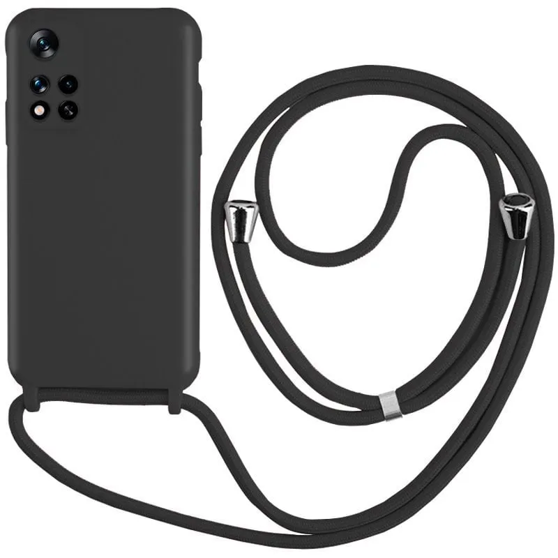 Custodia con cavo liscio nero fresco per Xiaomi Redmi Note 11 Pro Plus 5G - immagine 1