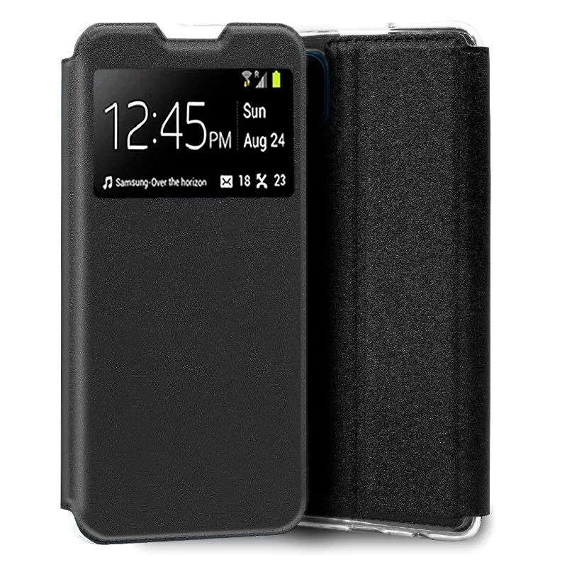 Custodia Flip Cover nera, fantastica e liscia, per Realme C11 2021 - immagine 1
