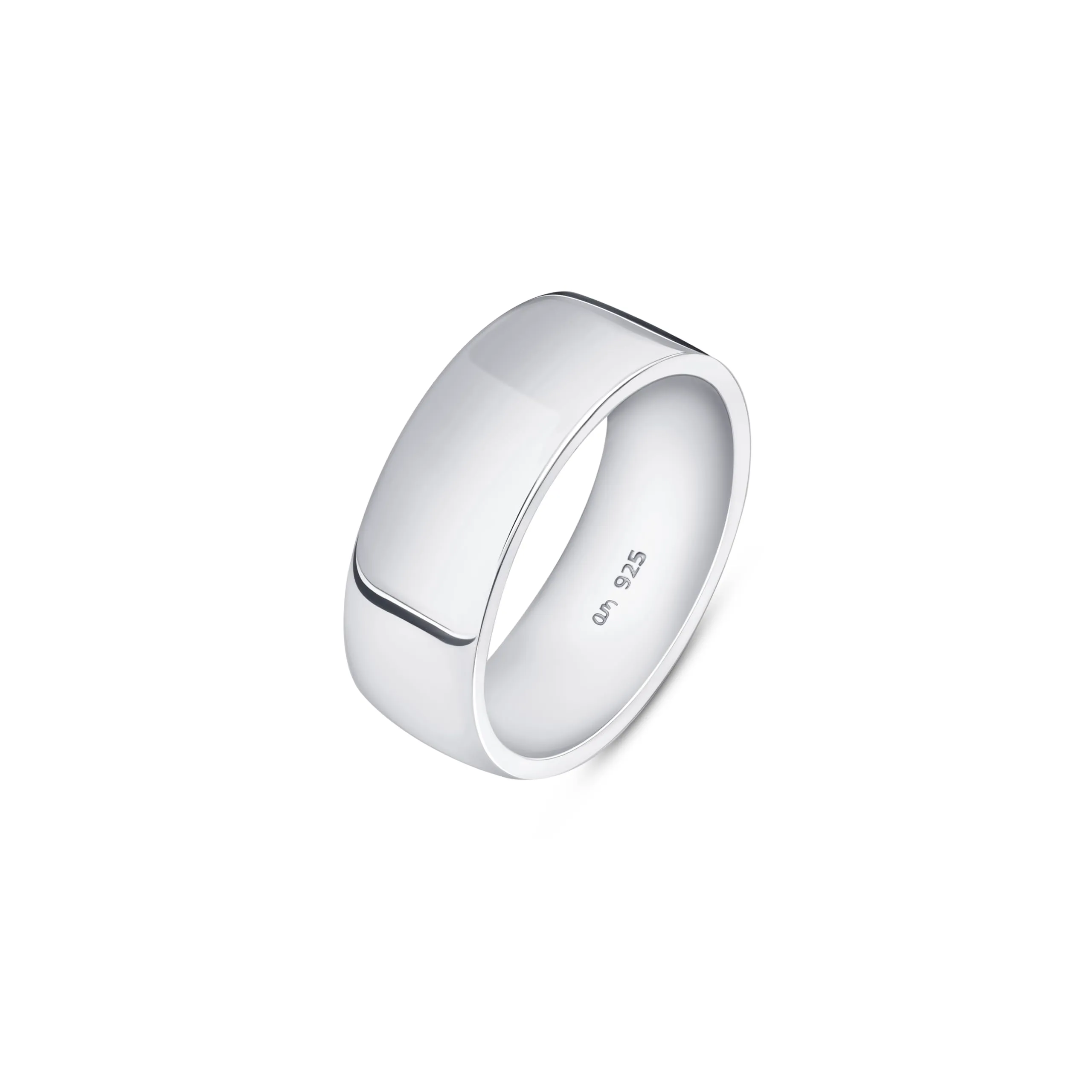 Amberta Fede Nuziale per Uomo in Argento Sterling 925 o Placcata Oro | Anello Pollice Uomo Fascia 5 6 8 mm Fedina Sposo Matrimonio: 8 mm - Misura 24 - immagine 1
