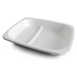 Piatto fondo Melamina (20,4x17,5x3,2cm) Doppio scomparto Bianco V05500BB - immagine 1