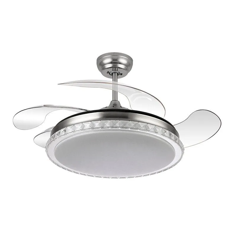 Ventilatore da Soffitto con Luce Fabrilamp Biliku Motore DC 6 Velocità Pale Retrattili Telecomando Timer Modalità Inverno - immagine 1