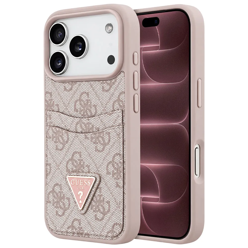 Custodia per Apple iPhone 18 Pro Max / 17 Pro Max, Guess, 4G Double Card Triangle, rosa - immagine 1