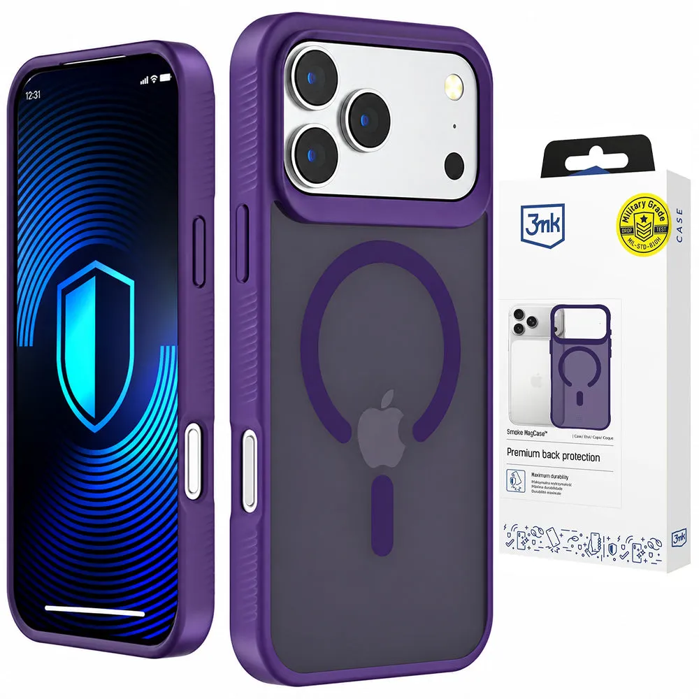 Custodia MagSafe per Apple iPhone 18 Pro / 17 Pro, 3MK, Smoke MagCase, Viola - immagine 1