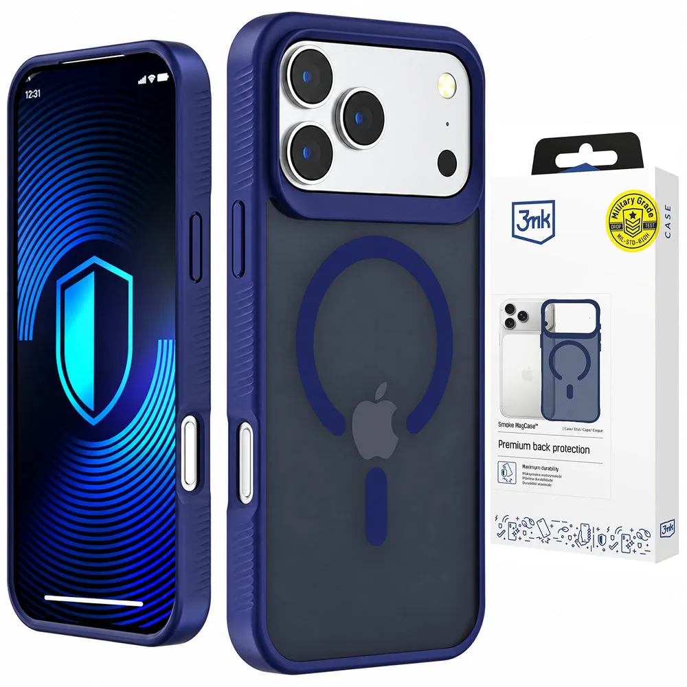 Custodia MagSafe per Apple iPhone 18 Pro / 17 Pro, 3MK, Smoke MagCase, Blu - immagine 1