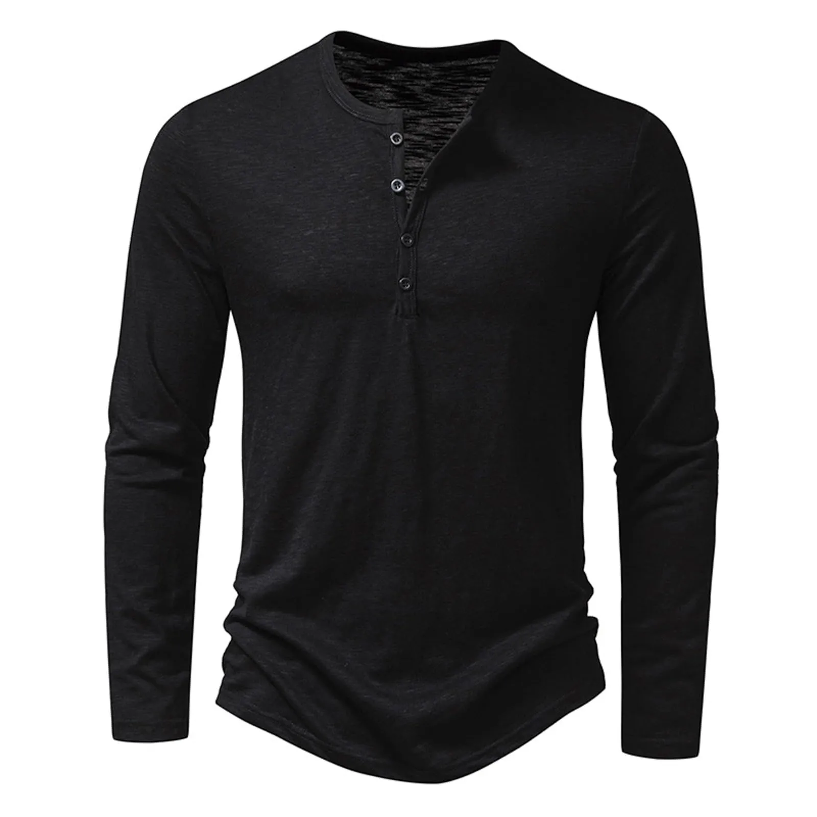 Mymyguoe Henley - Maglietta da uomo con bottoni, a maniche lunghe, felpe, magliette in lino, a maniche lunghe, polo, abbigliamento sportivo, canottiera, maglia funzionale, escursionismo, sport - immagine 4