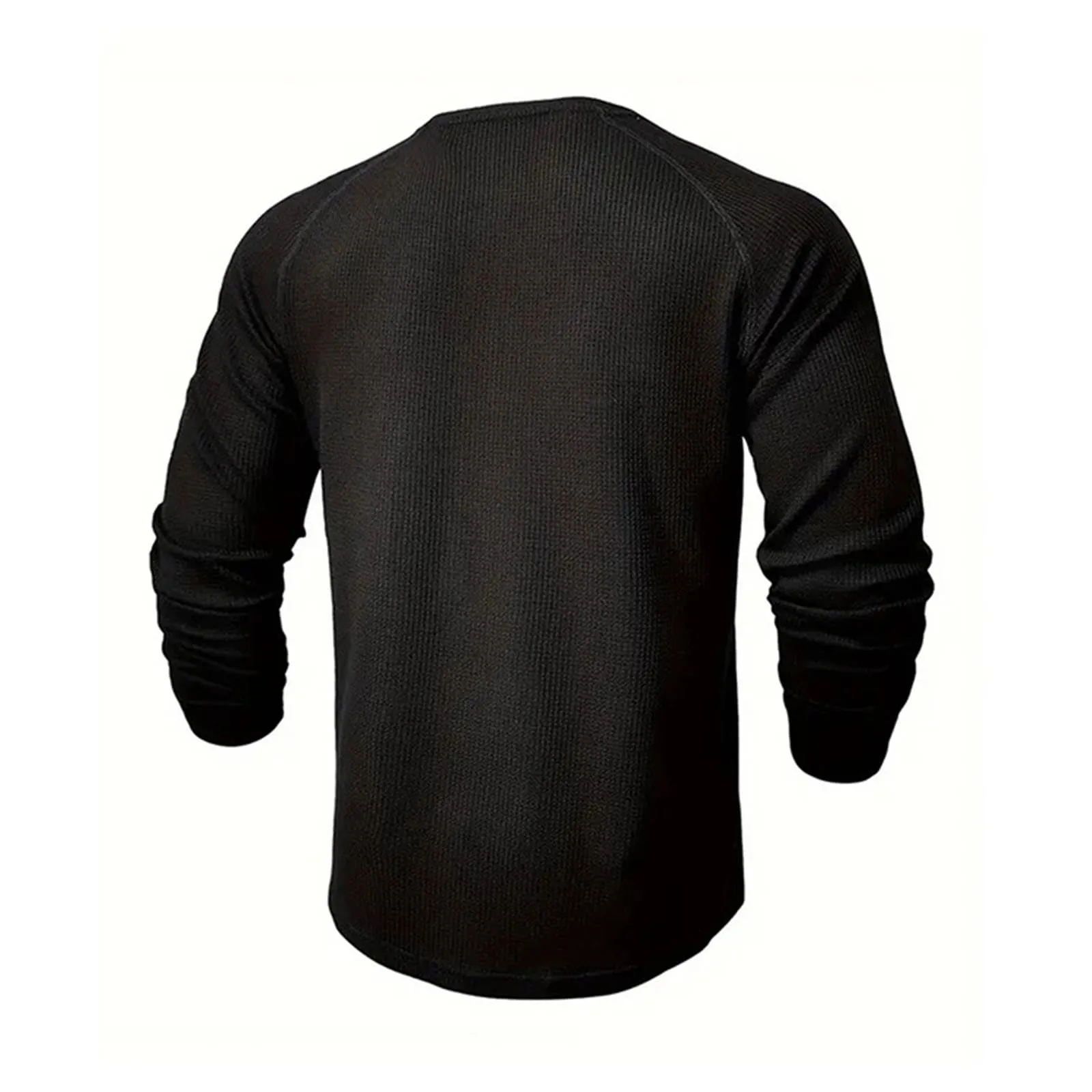 Mymyguoe Maglietta Henley da Uomo con Bottoni Magliette a Maniche Lunghe Felpe Magliette in Lino a Maniche Lunghe Polo Abbigliamento Sportivo Canottiera Maglia Funzionale Escursionismo Sport Outdoor - immagine 2