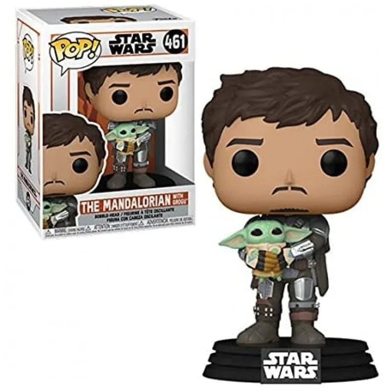Funko Pop Star Wars The Mandalorian Mando con in braccio Baby Yoda Child - immagine 1