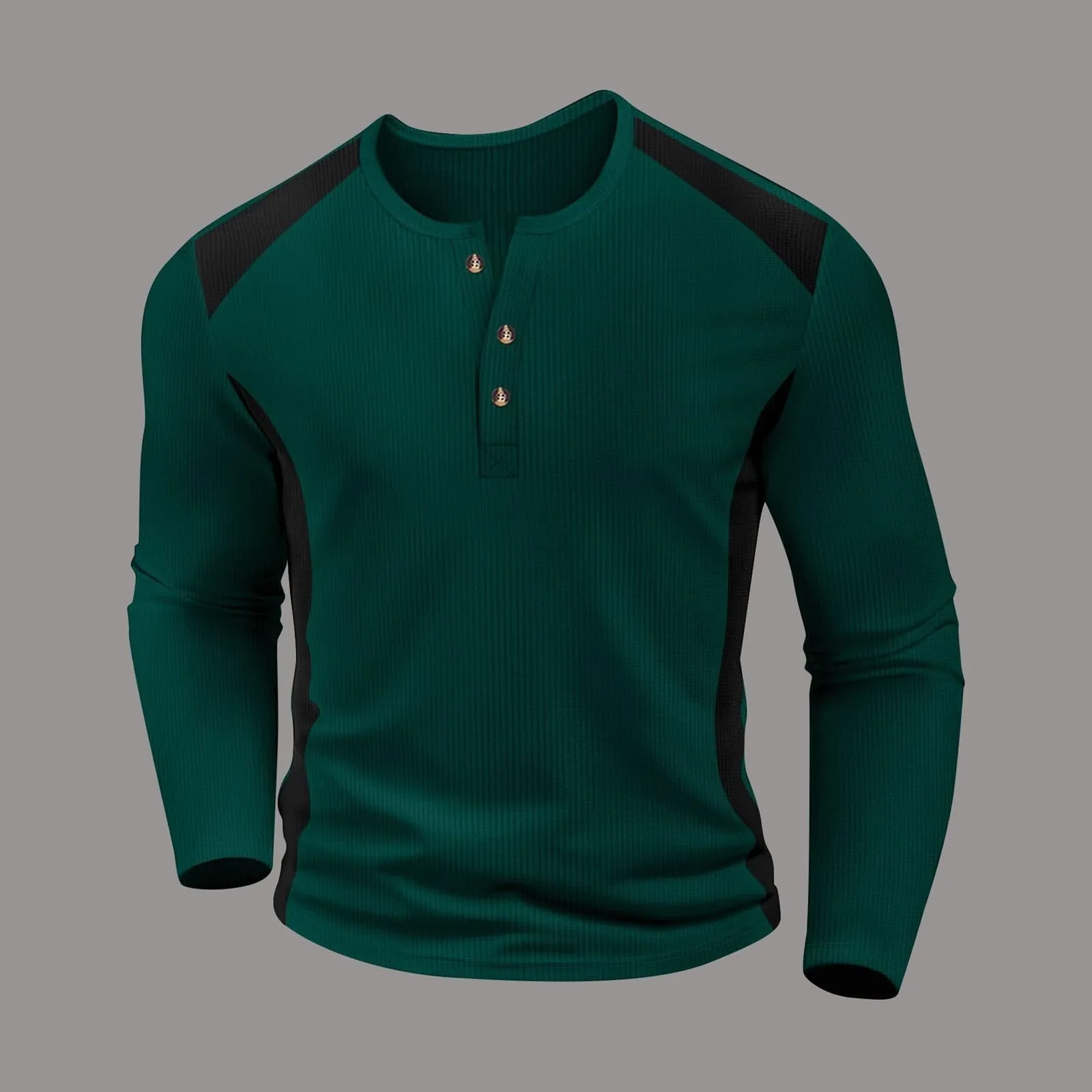 Mymyguoe Henley - Maglietta da uomo con bottoni, a maniche lunghe, felpe, magliette in lino a maniche lunghe, polo, abbigliamento sportivo, canottiera, maglia funzionale, escursionismo, sport all'aria - immagine 4